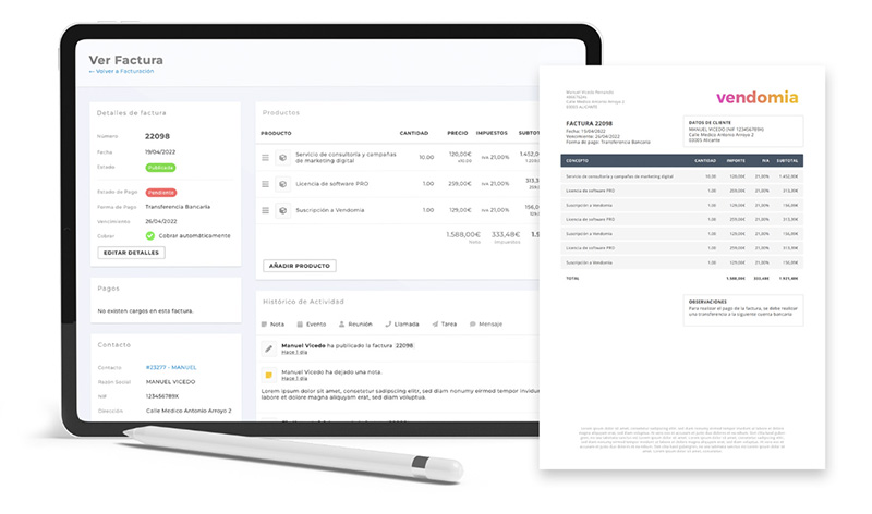 Interfaz de Vendomia