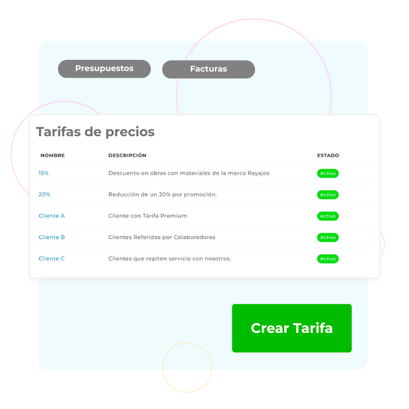 Tarifas de precios